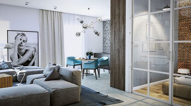 现代灰蓝色调公寓室内设计丨俄罗斯I AM HOME室内设计工作室-13