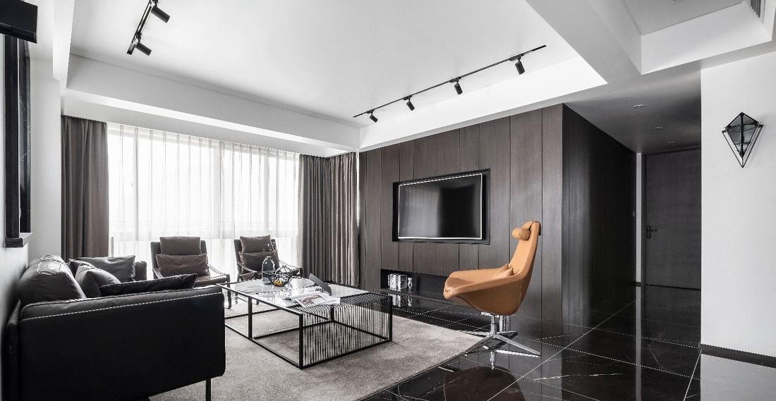 极简黑白调,开放式餐厨空间-15