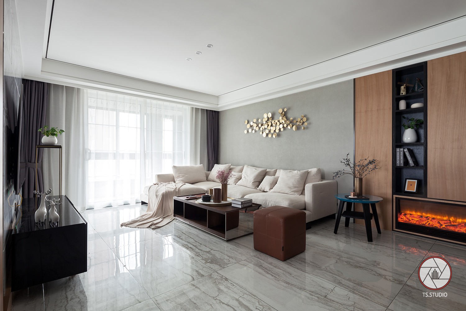 浙江现代轻奢住宅  嘉兴米卡装饰-2