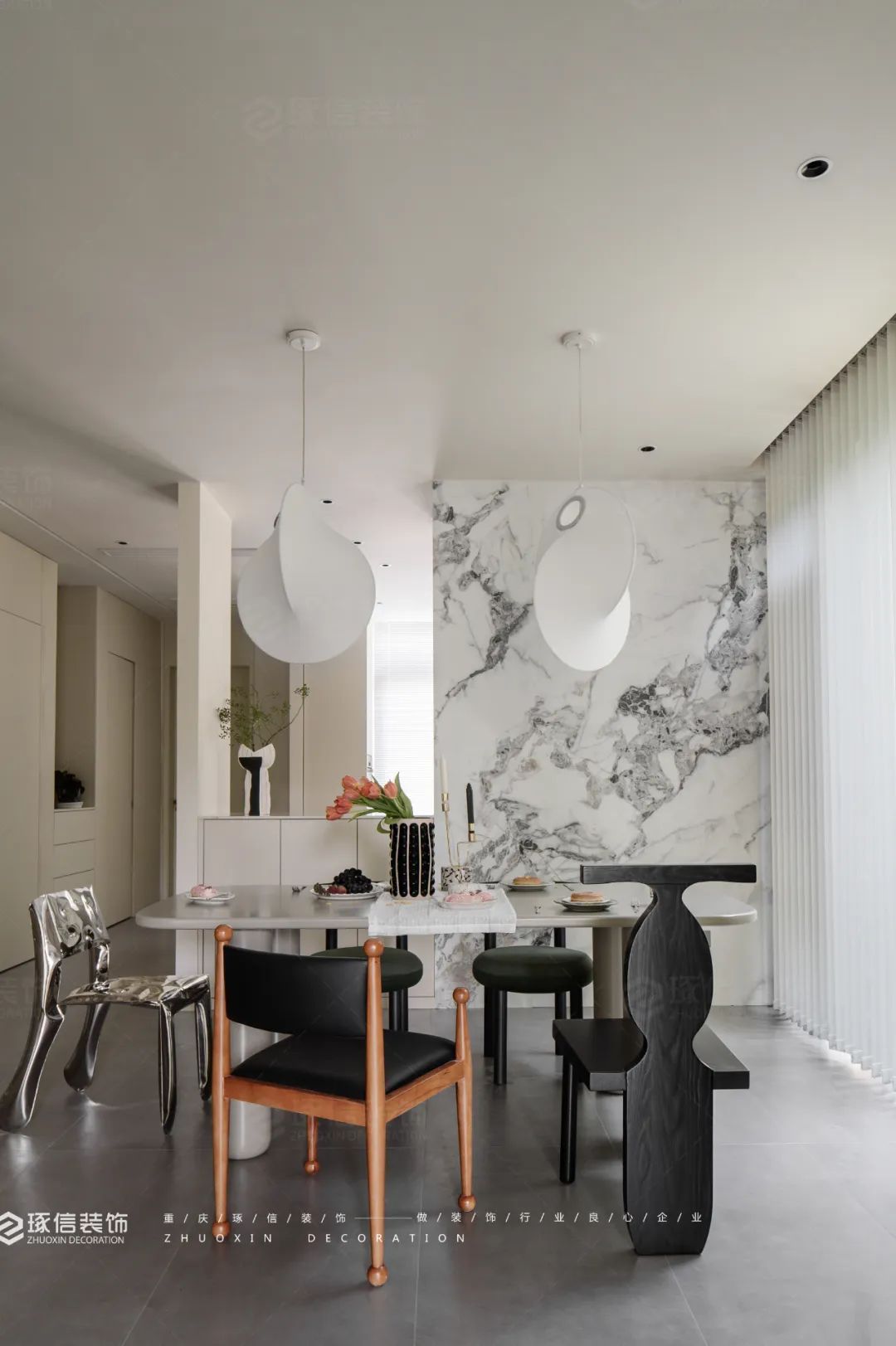 湖山壹号法式混搭别墅设计丨中国重庆丨琢信装饰-4