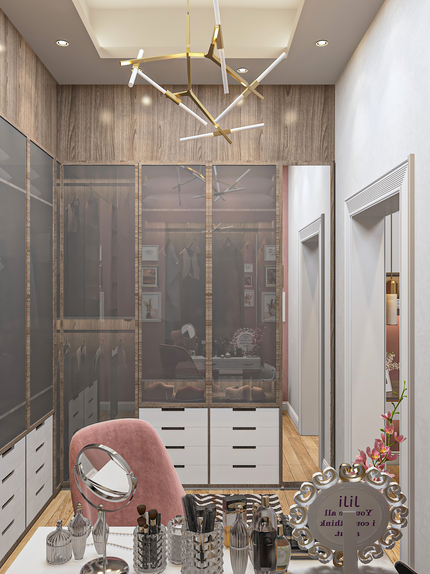 Girls Bedroom With Dressing and Study Space-4