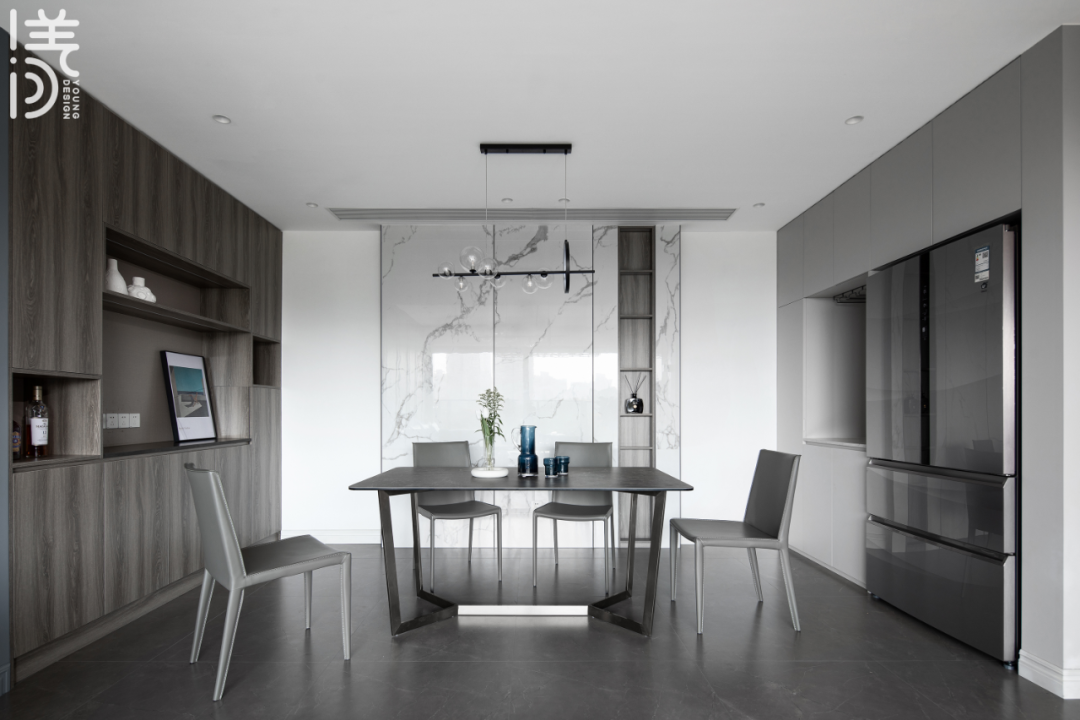 漾设计：125㎡现代住宅，高级灰+雾霾蓝，温柔高级的空间！-23