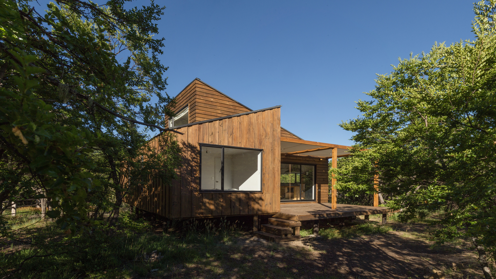 森林中的现代白色小屋-31