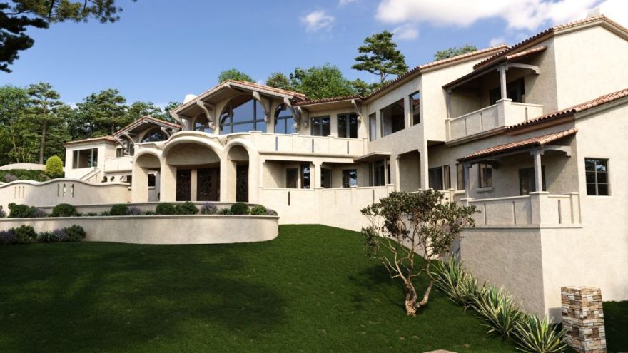3D Villa Render: Coastal Architecture in Pebble Beach-7