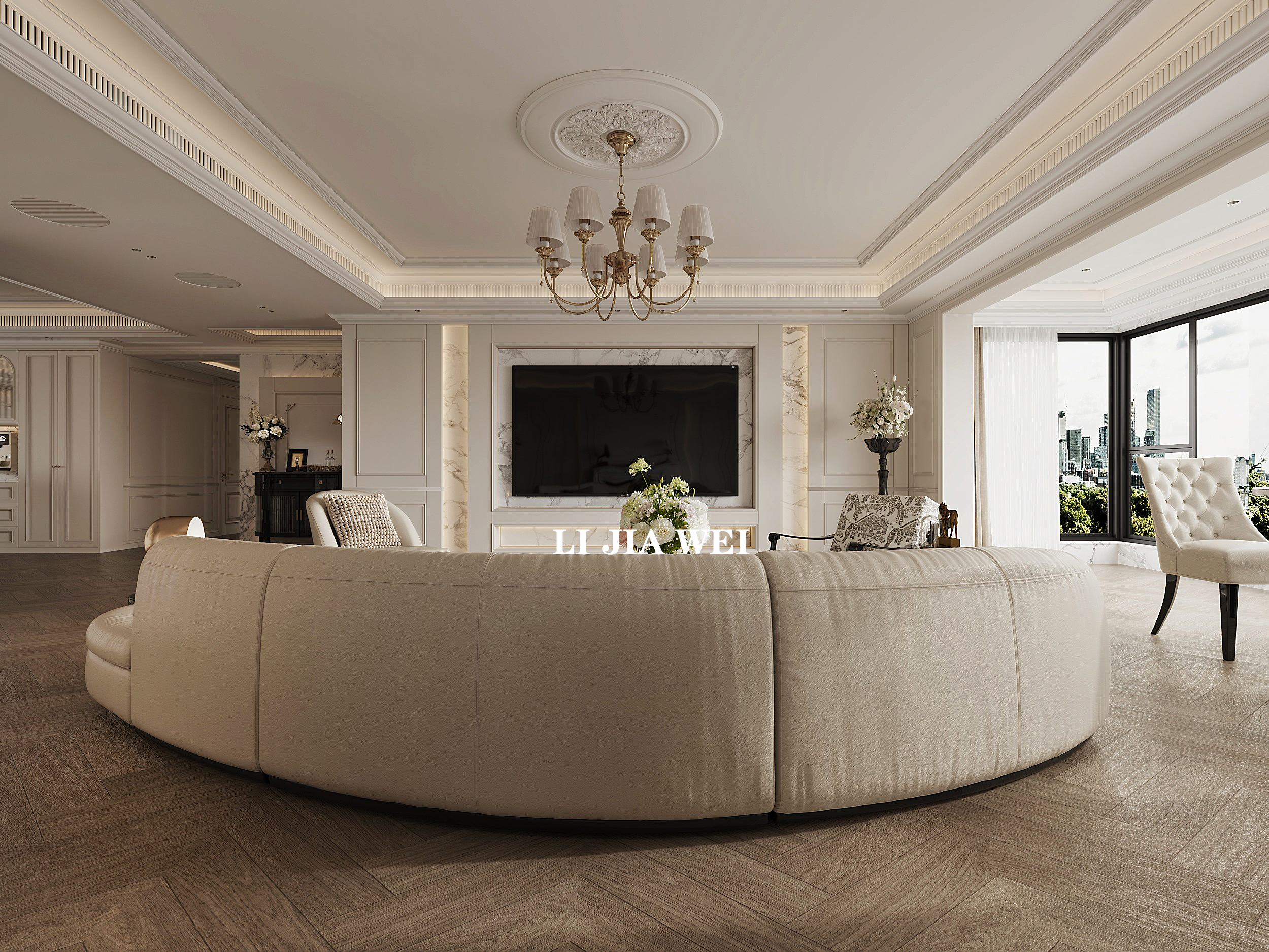 法式客厅餐厅-3