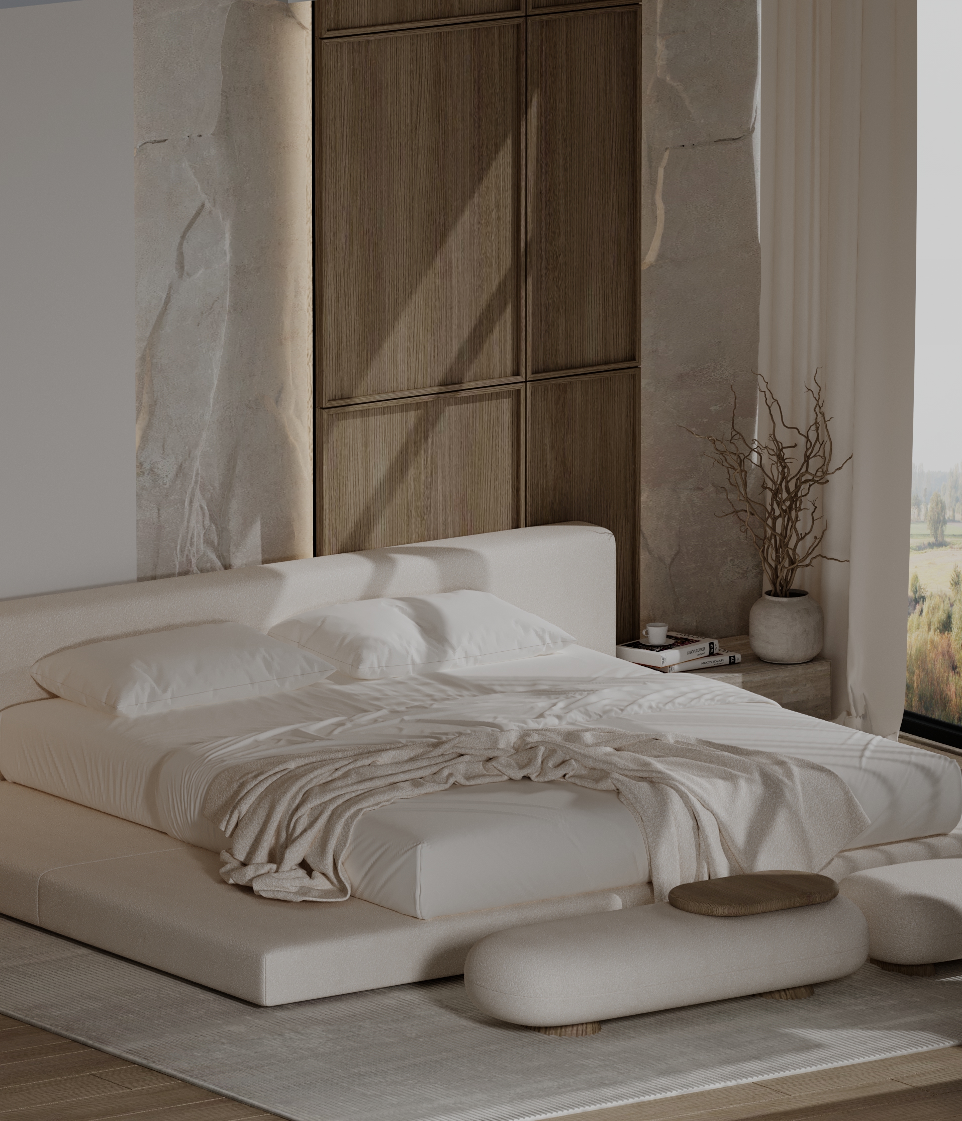 日式斯堪的纳维亚简约风格卧室丨EgyptCairo-6