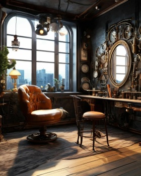 Квартира в стиле стимпанк. 4