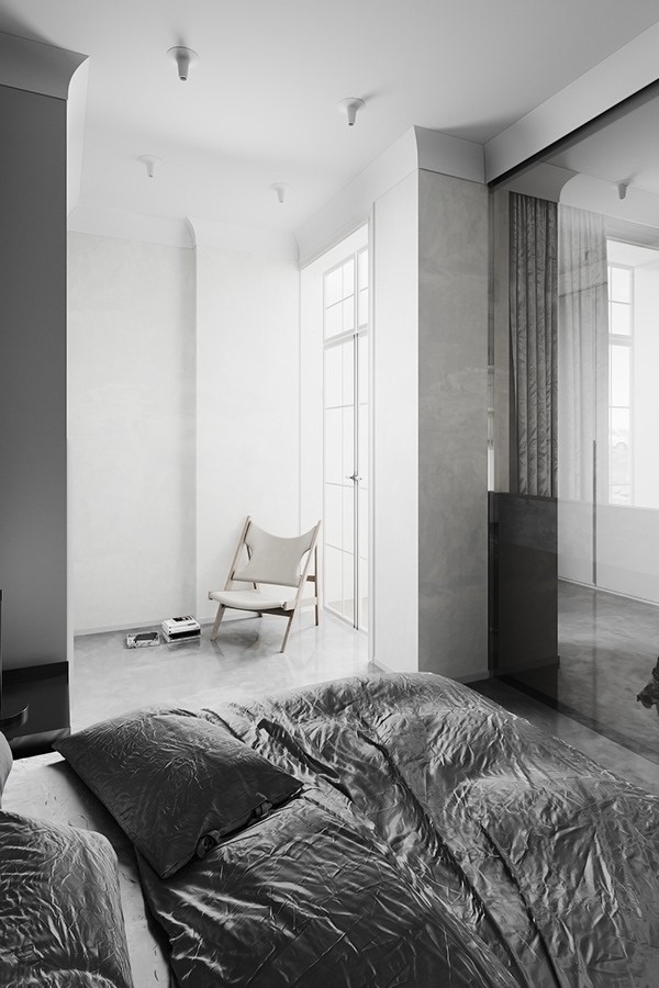 灰色系小空间公寓设计 超有氛围感！-16