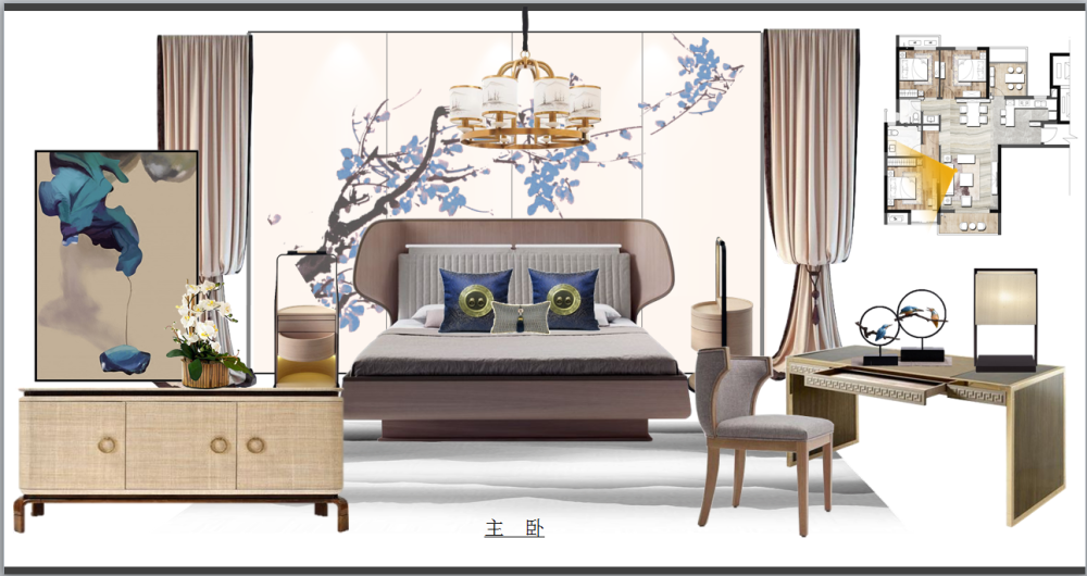 新中式样板房设计展示-3