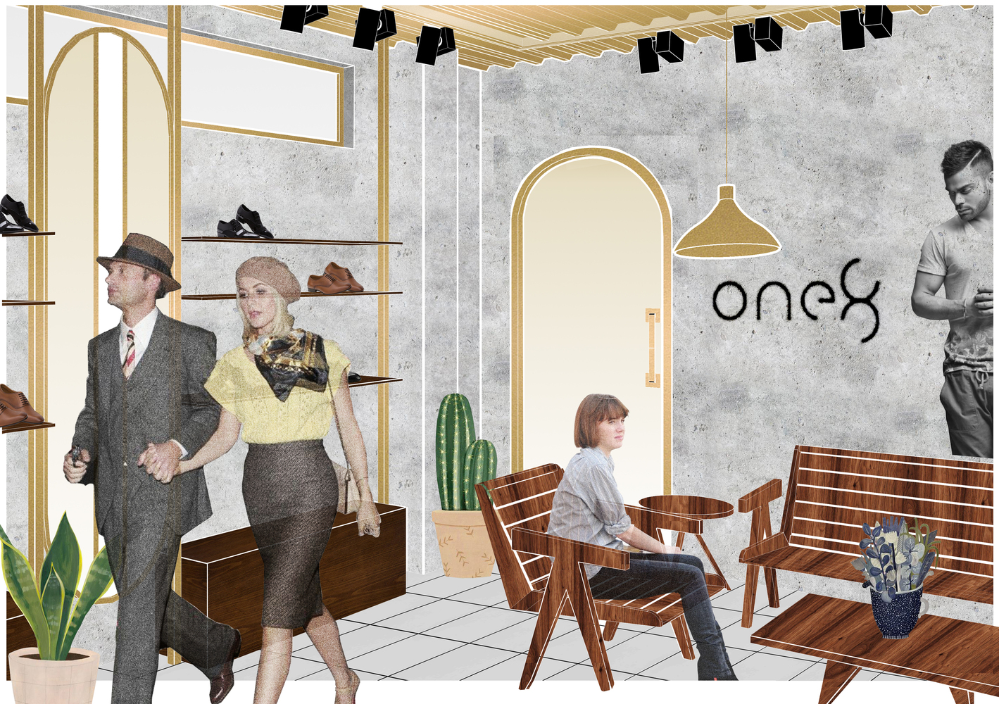 融合建筑美学的奢华鞋店设计-55