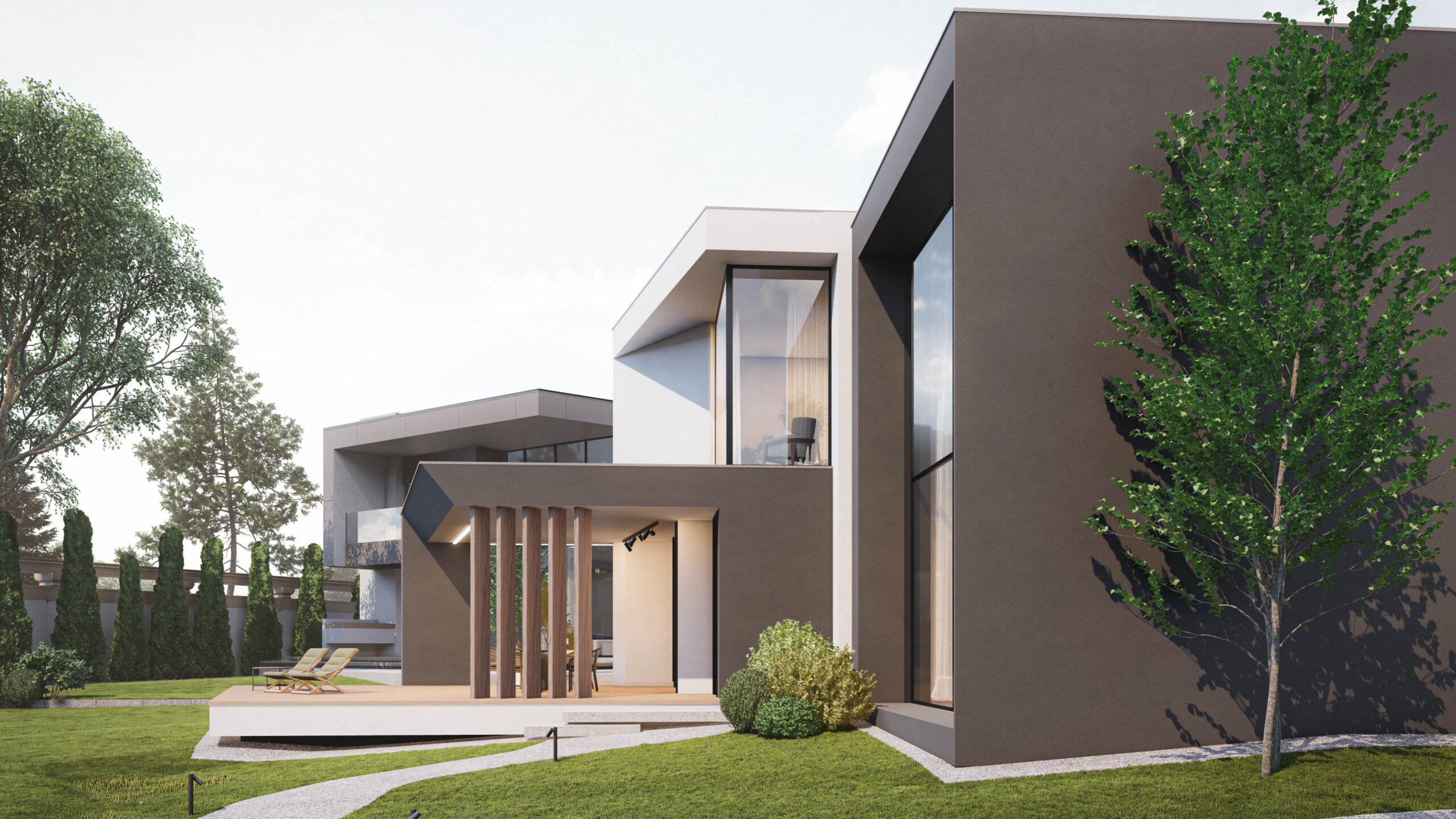 Динамичный современный коттедж 345м² — портфолио бюро ARXY-20