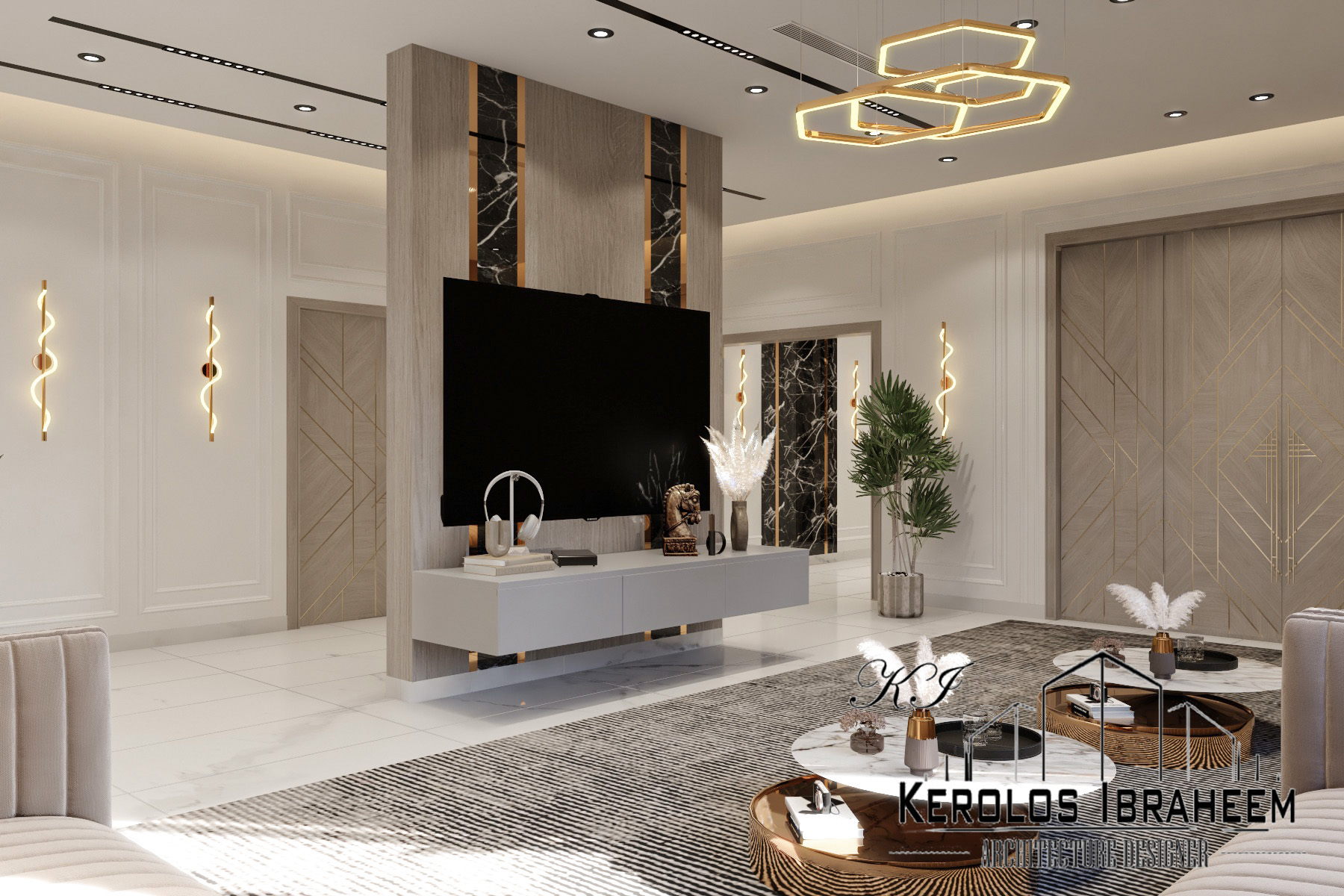 Reception Area on the Ground Floor of a Villa-5