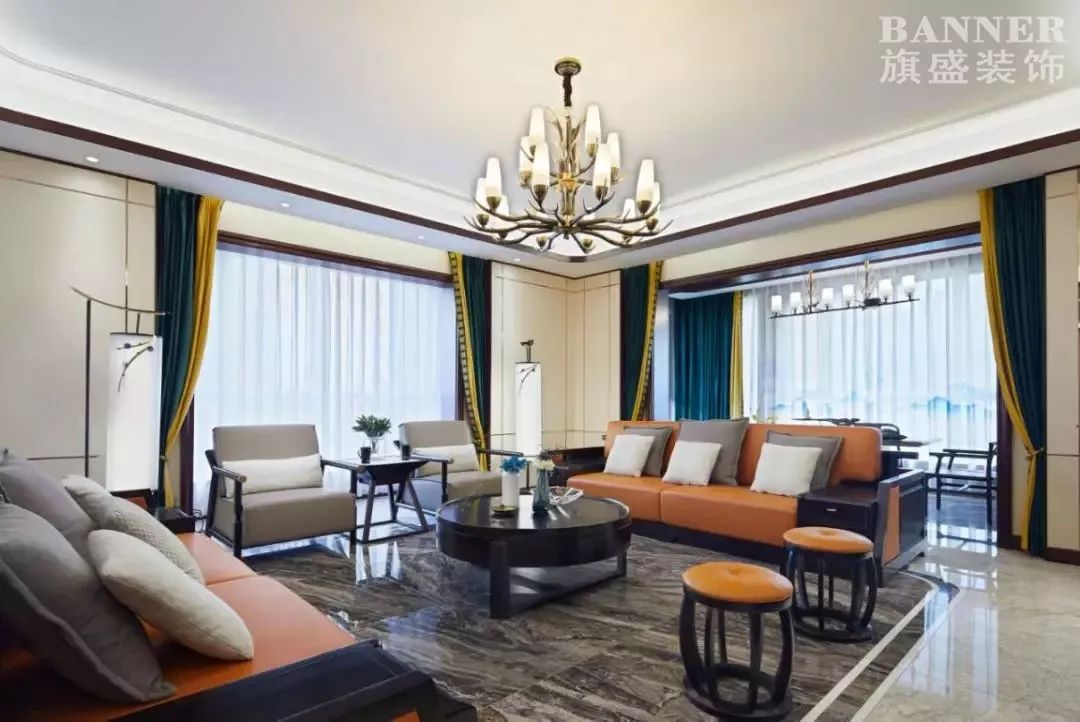 新中式家装典范 | 西安海德堡 310㎡空间设计-41