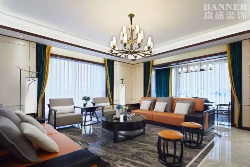 新中式家装典范 | 西安海德堡 310㎡空间设计-41