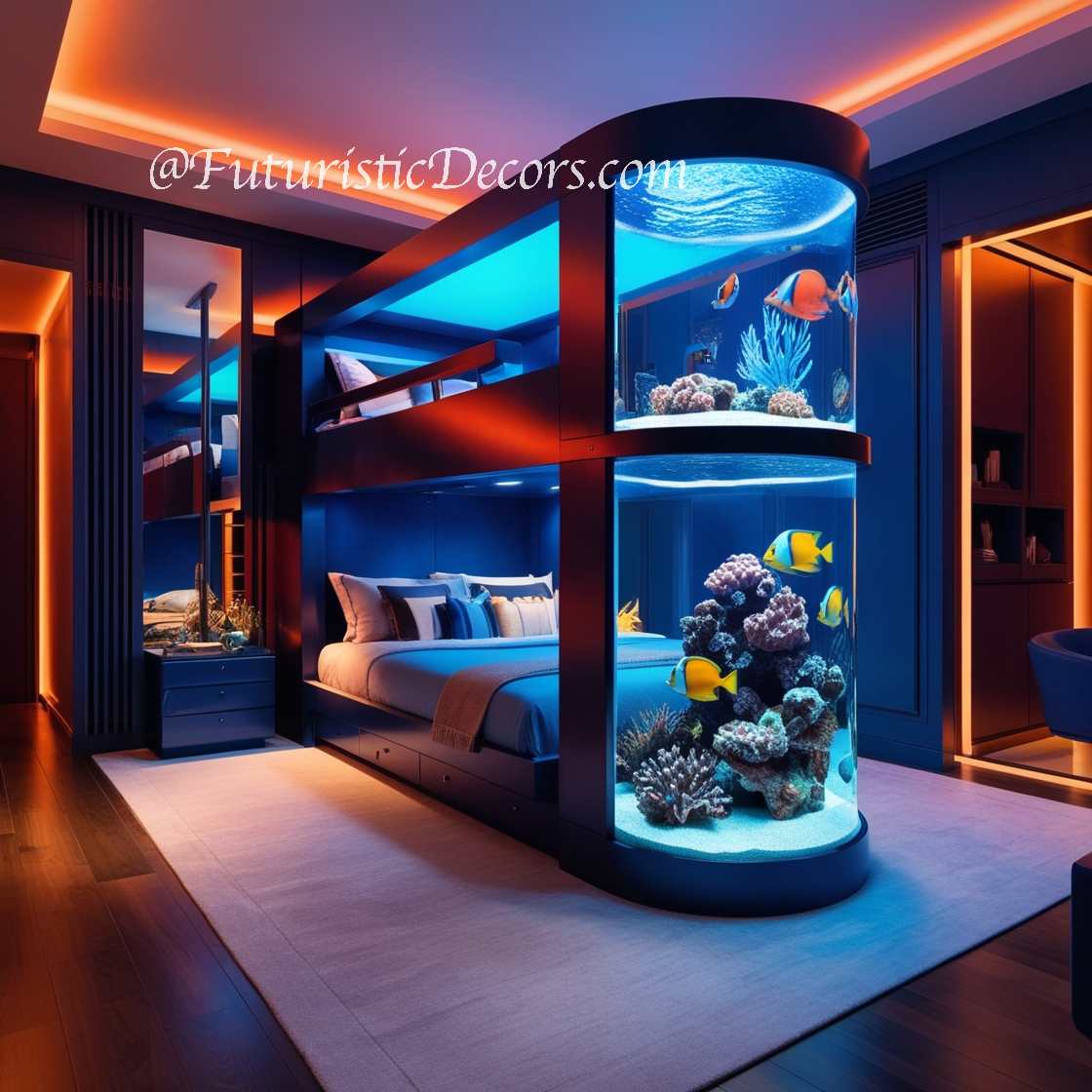 水族馆双层床设计丨FuturisticDecors-77