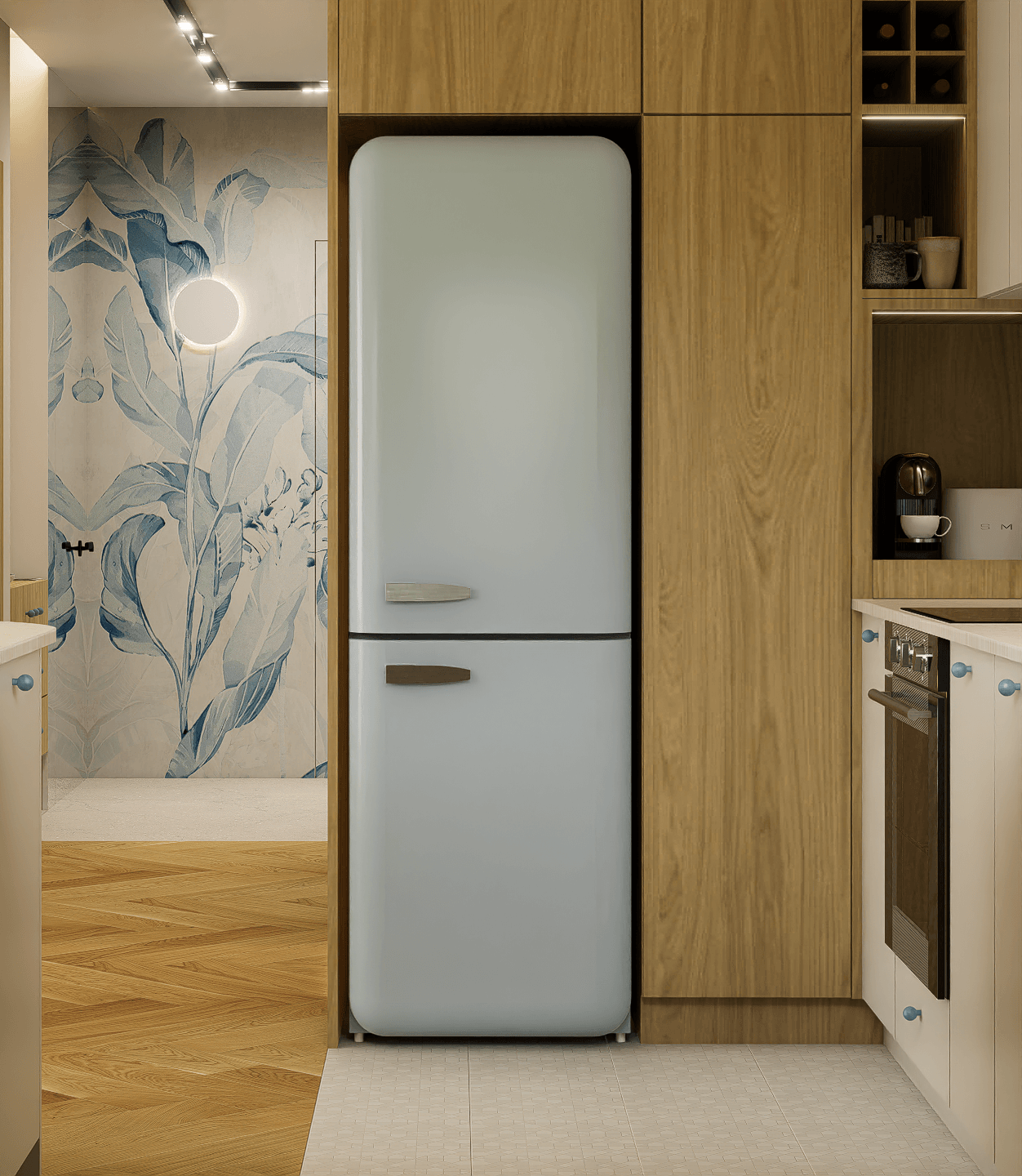 projekt kuchni z nutą błękitu-5