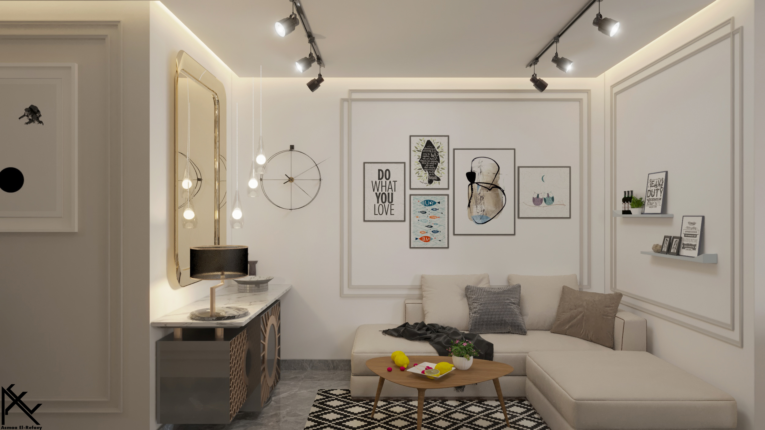 接待区和生活区以及开放式厨房丨埃及-4