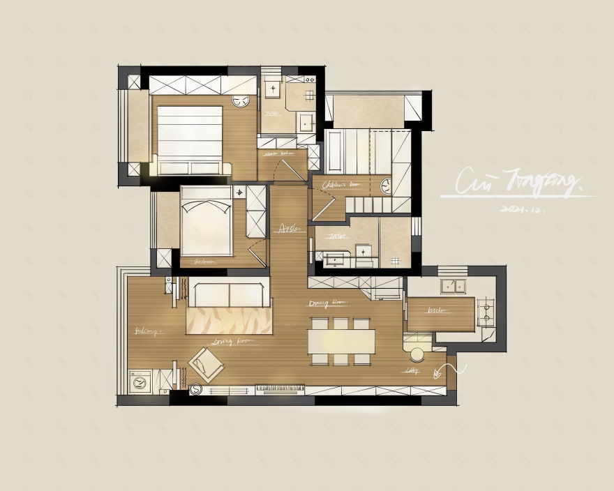 日式原木风家庭空间设计丨中国深圳丨那宅设计事务所-15