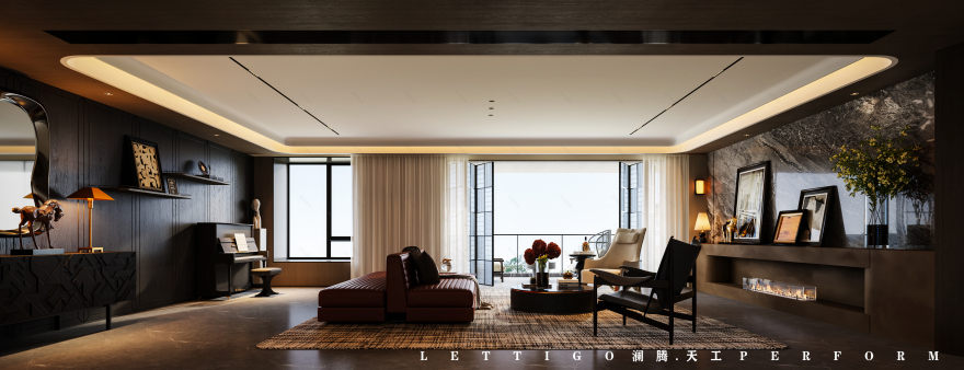 氛围感拉满的现代样板间-13