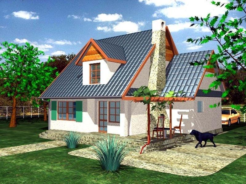 三种带封闭厨房的坡屋顶房屋设计方案-3