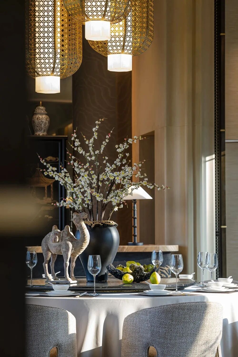 176㎡新中式美学宴会厅样板间设计丨紫香舸设计-35