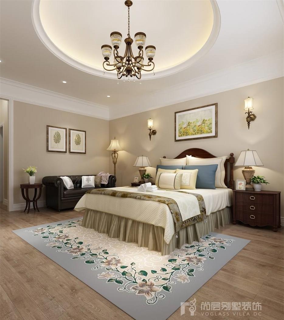 团泊湖别墅美式轻奢风设计-4