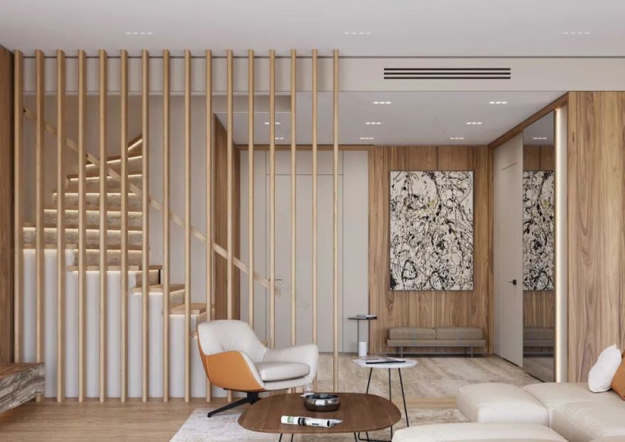 胡桃木打造现代简约豪宅丨Ab Architects-16