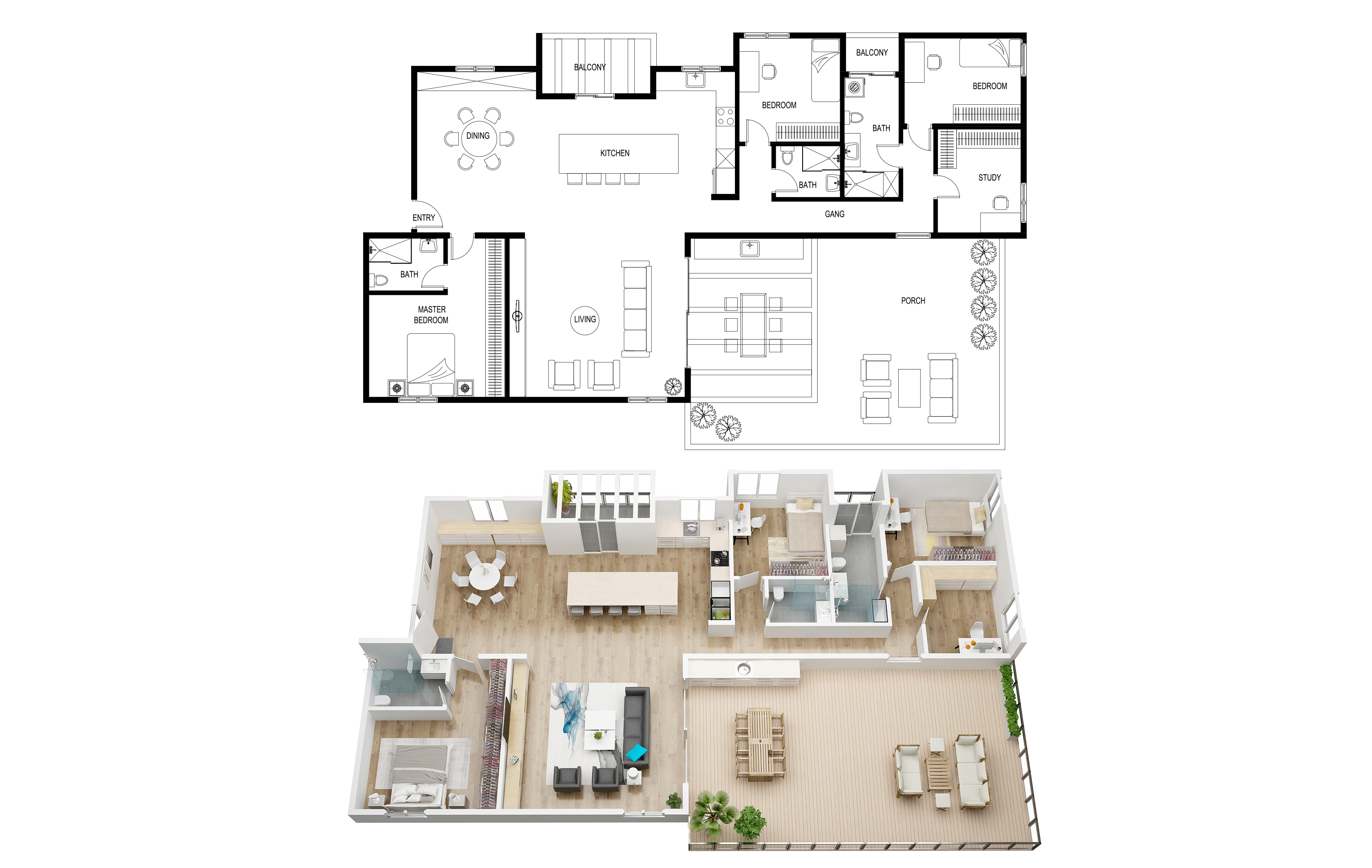 二维和三维平面布置图项目-4