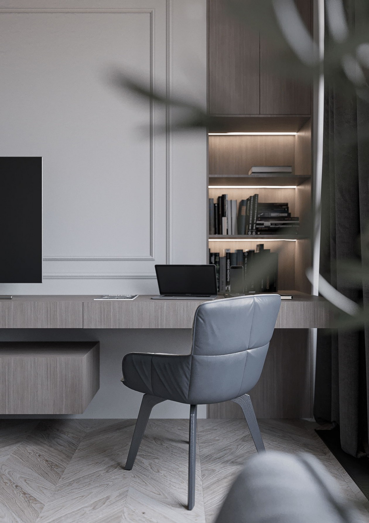 106㎡高级灰色系简约风公寓设计-29