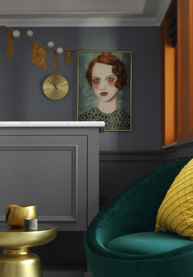 野兽派风格平层设计,金色光影演绎跃动空间-24