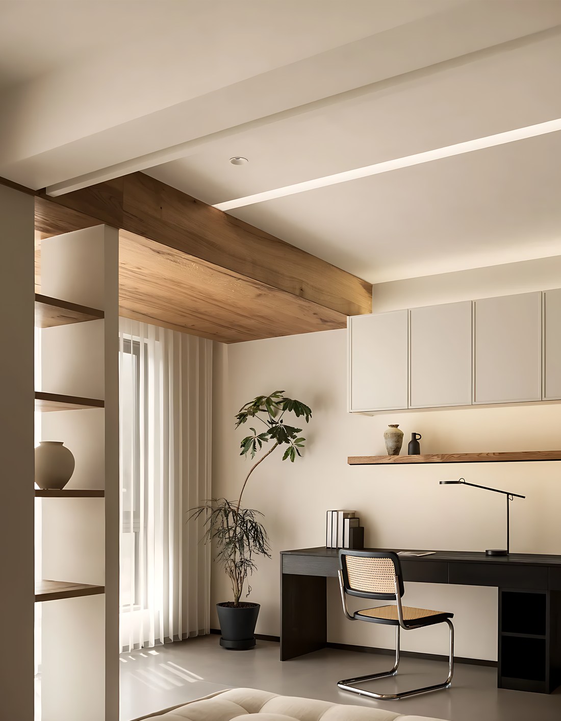 奶油原木风温馨小户型之家设计-14