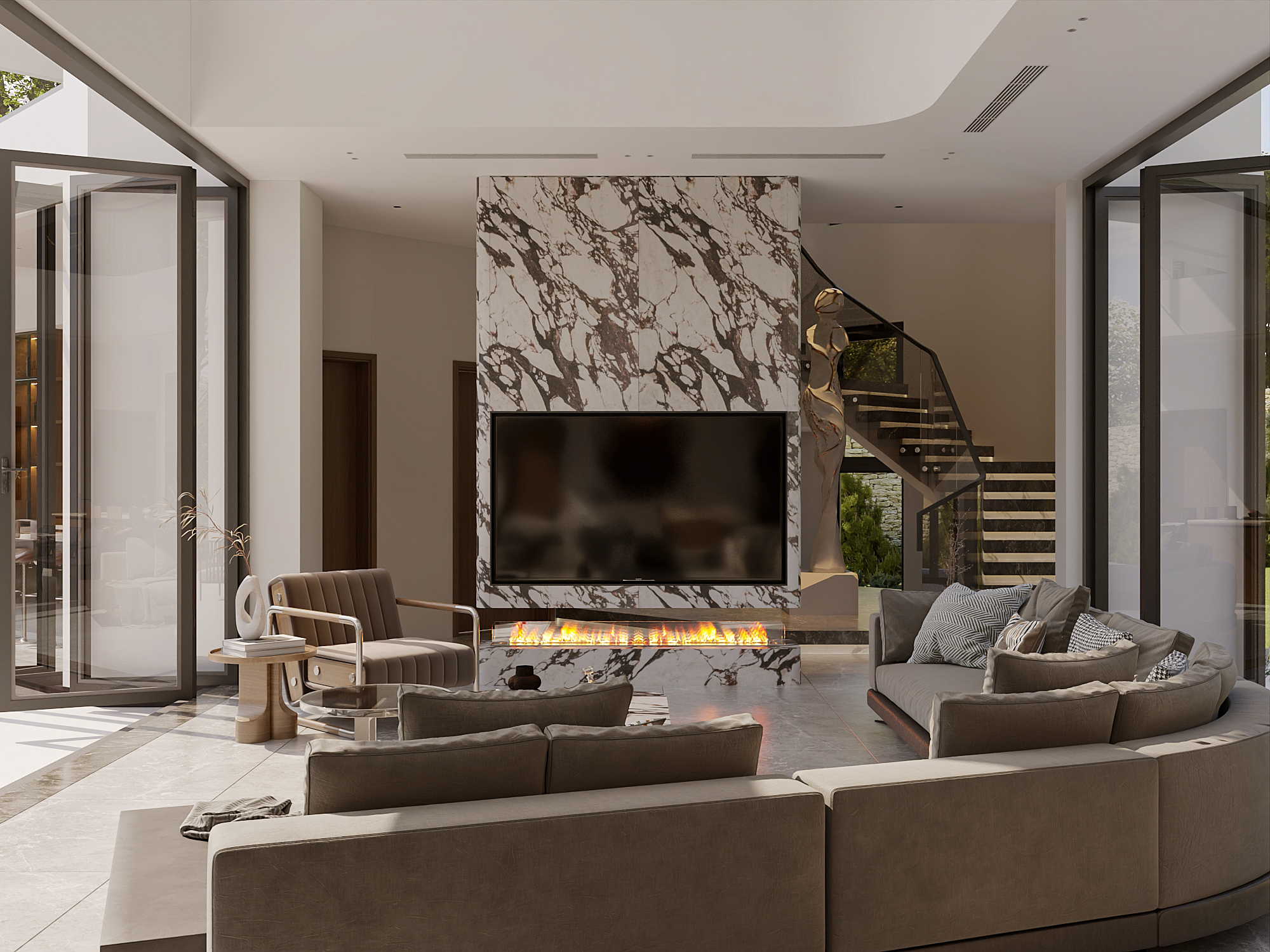 LIVINGROOM & KITCHEN - VILLA DONG XUAN - HA NOI-6