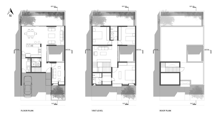 墨西哥双独栋住宅的“庭院”设计-2