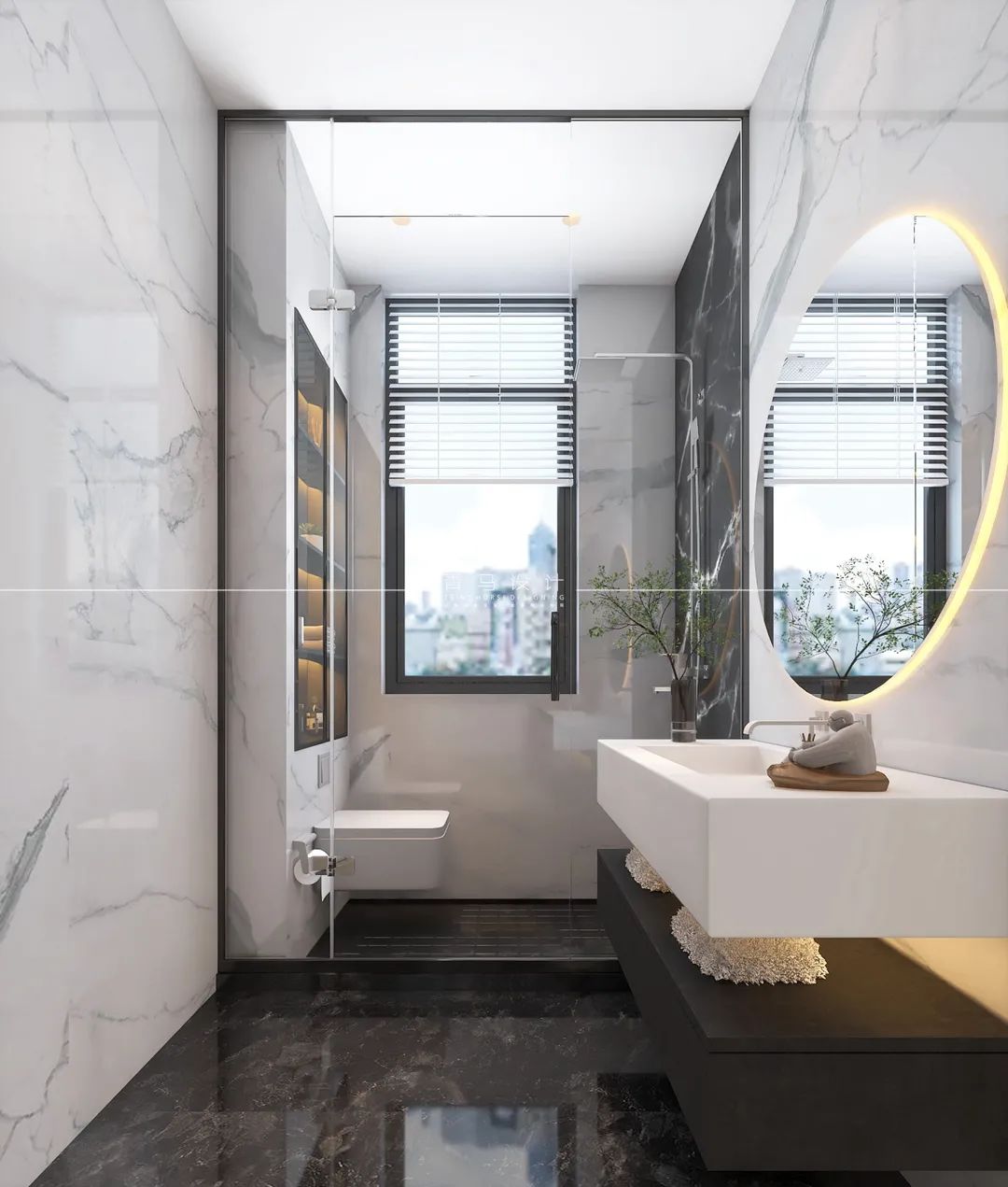 河与墅·王清玉设计·现代简约·200㎡中叠丨青马别墅空间设计-66