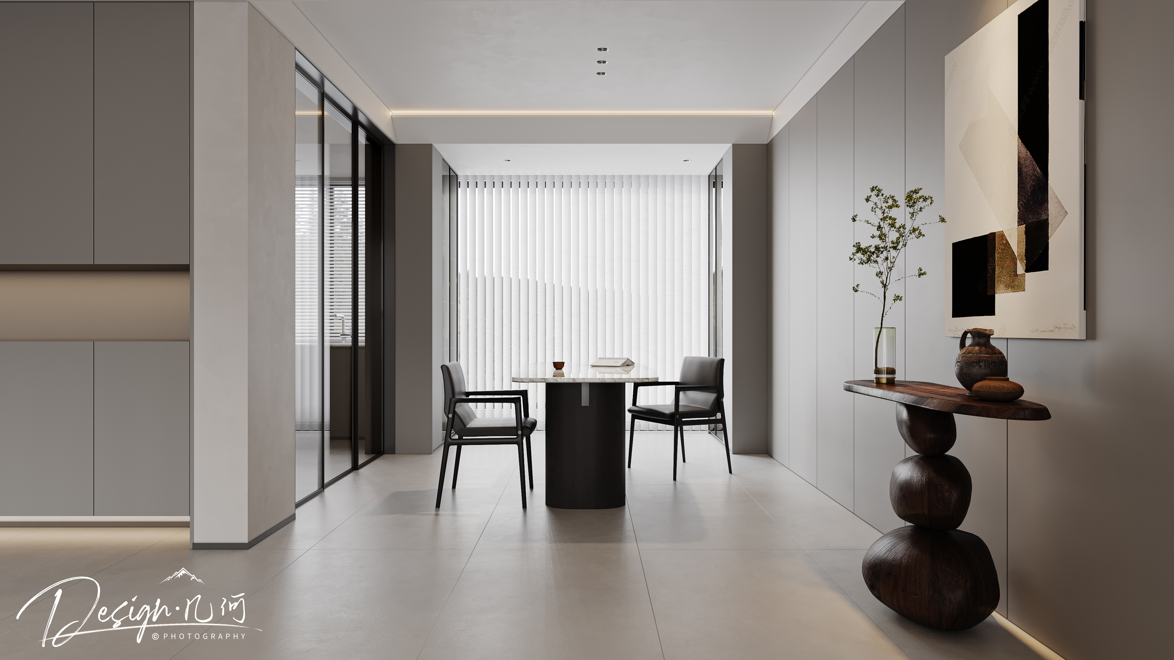 几何空间视觉表现 | 置地双清湾天镜现代客餐厅-3