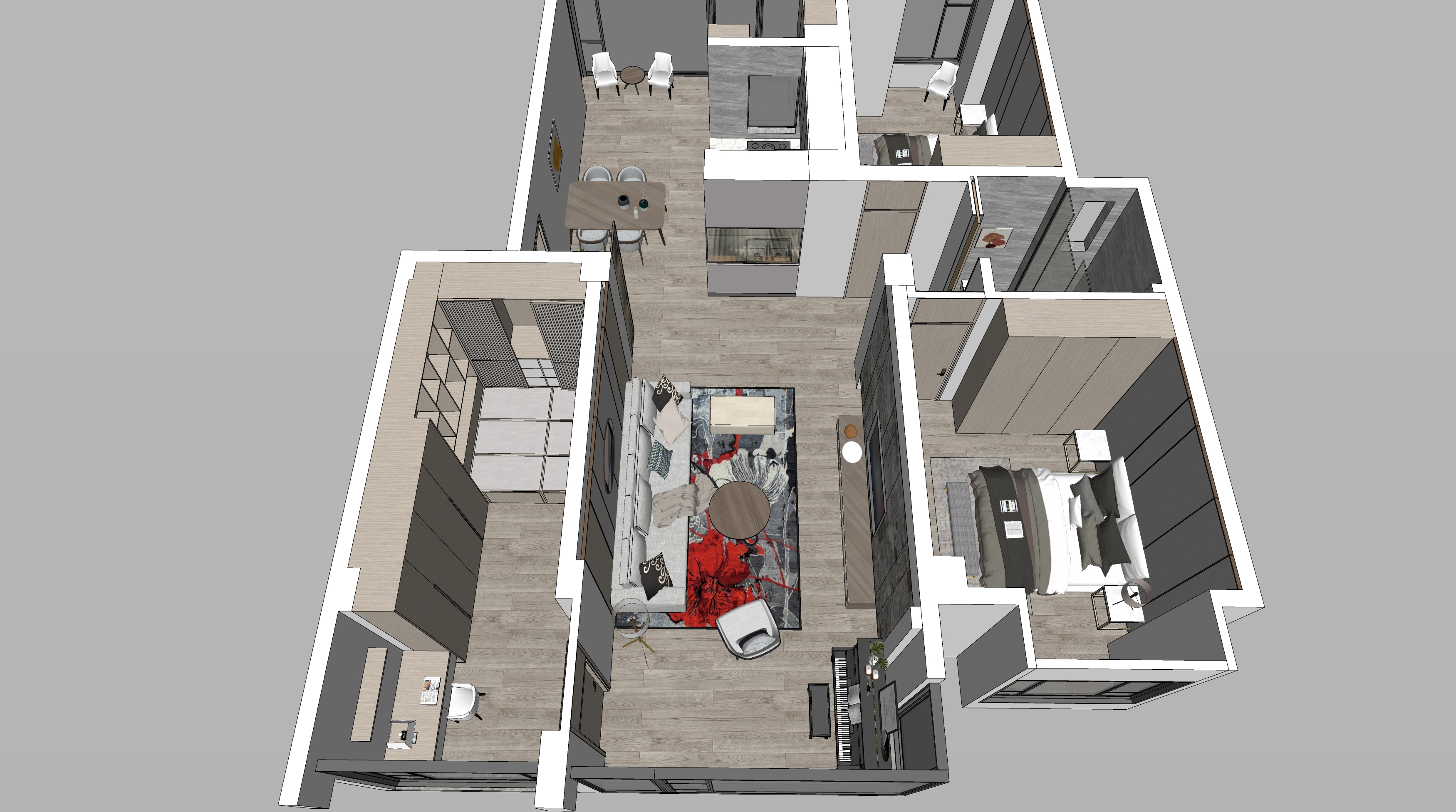 sketchup草图大师2021年为客户设计的方案表现-3