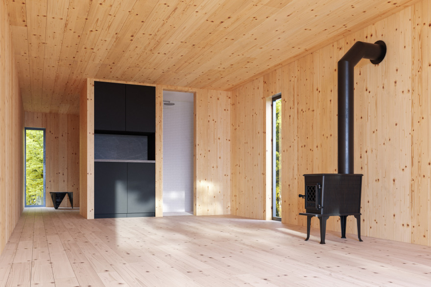 美国设计师打造纽约州山上环保小屋-14