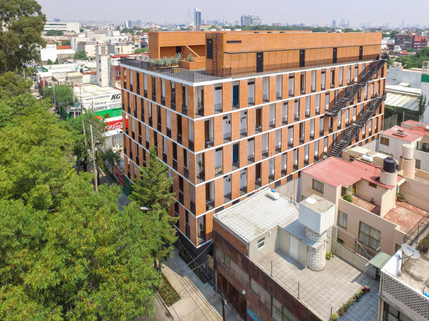 HGR Arquitectos uses orange bricks to build Mexico City apartment block-2