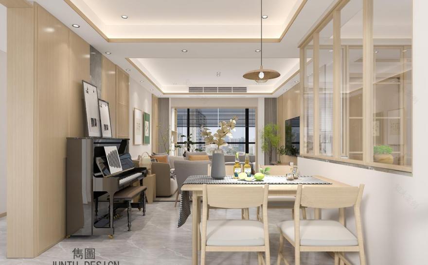 广州南沙碧珑湾 115m²日式原木风家居设计丨中国广州-0