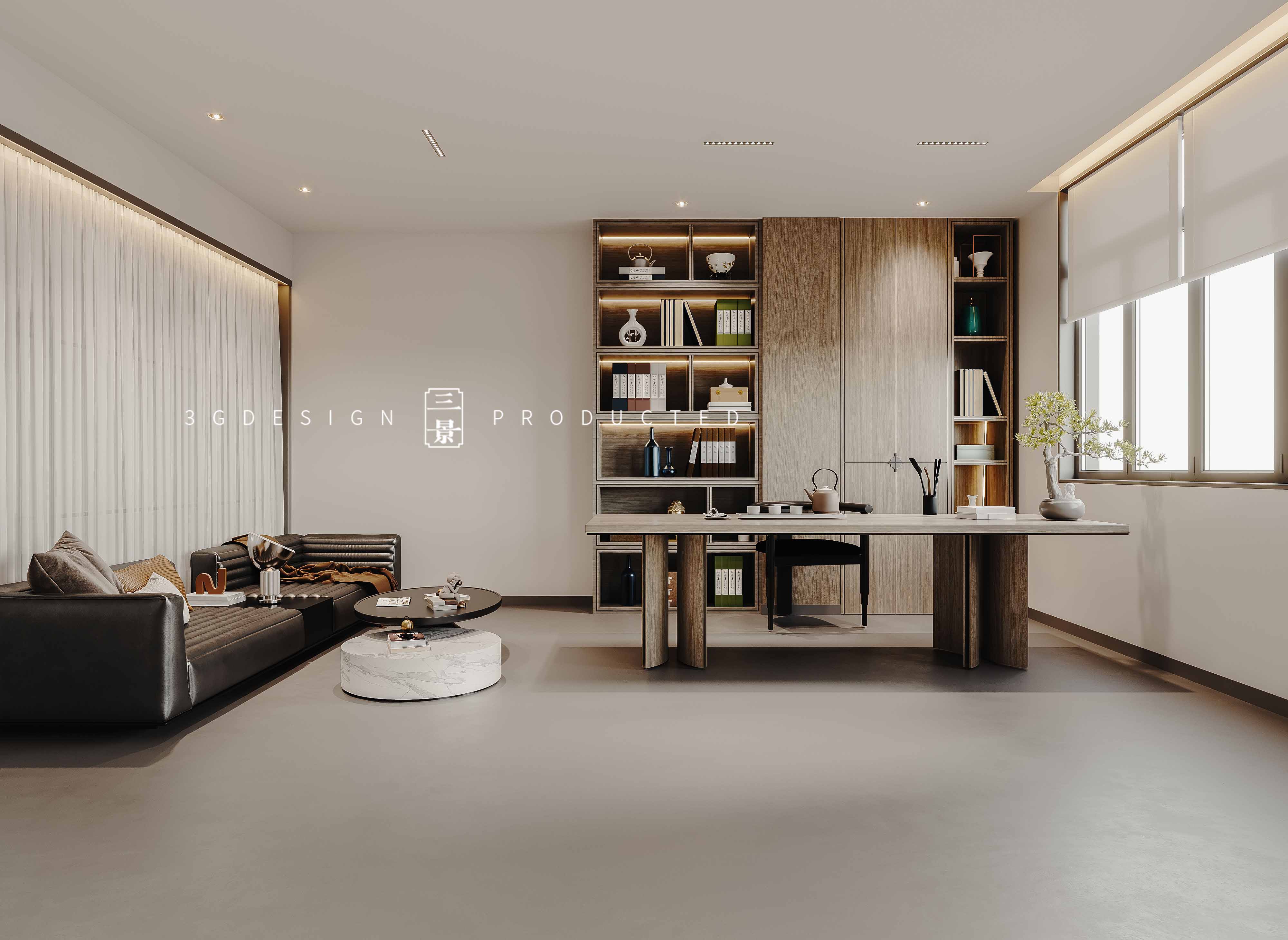 【三景装饰】服装企业办公室展厅-2