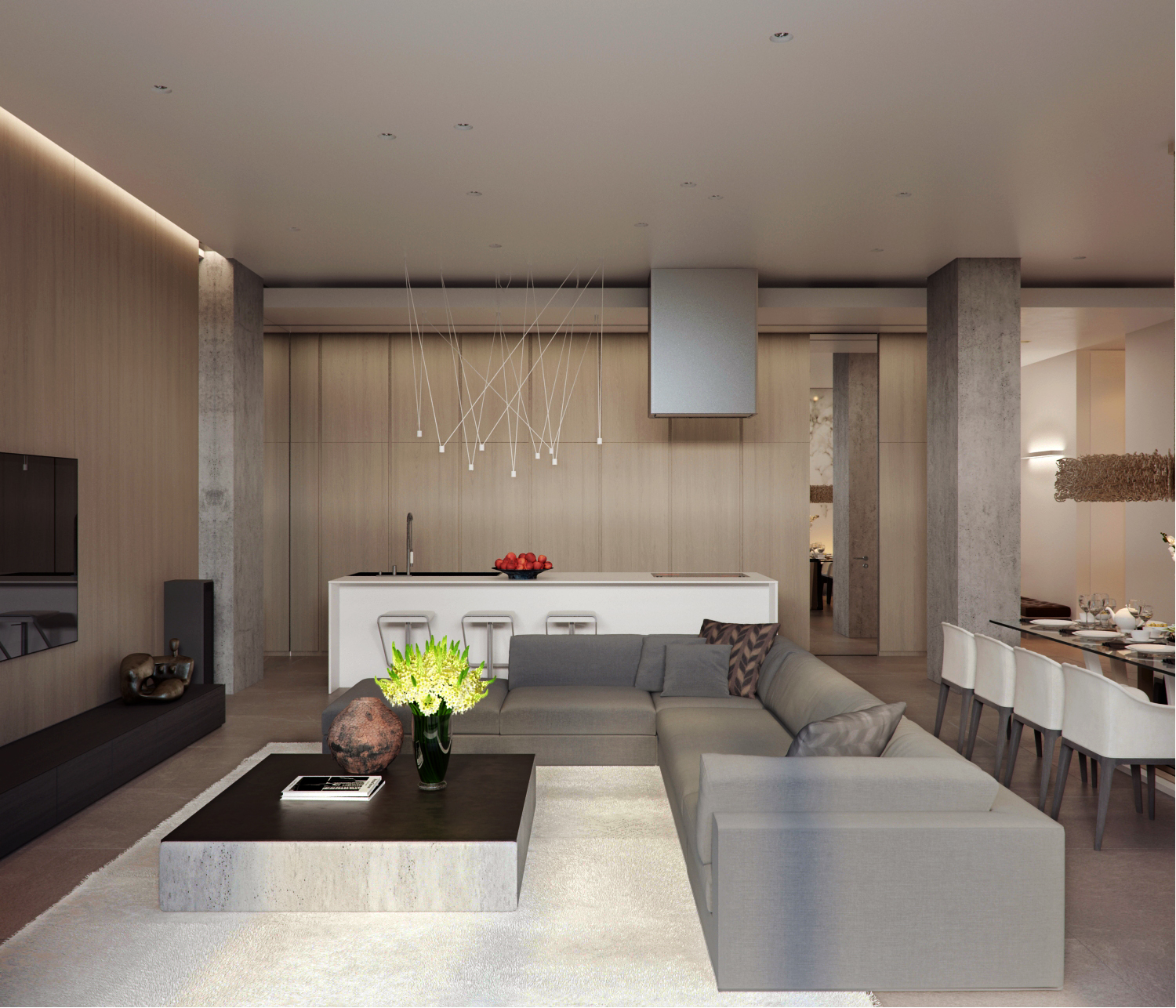 The interior of the apartment 190 m  on Yakimanka Alexandra Fedorova-0