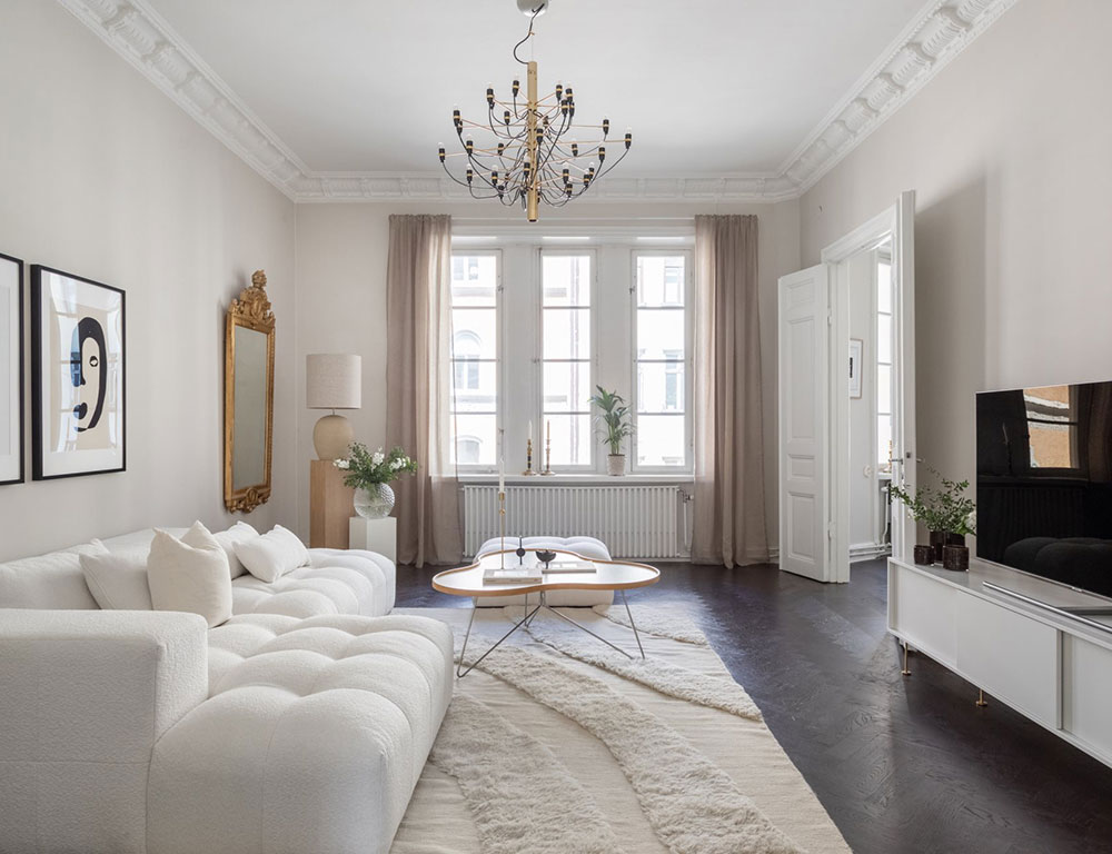 斯德哥尔摩 90 平米全白公寓,极简优雅风设计-1