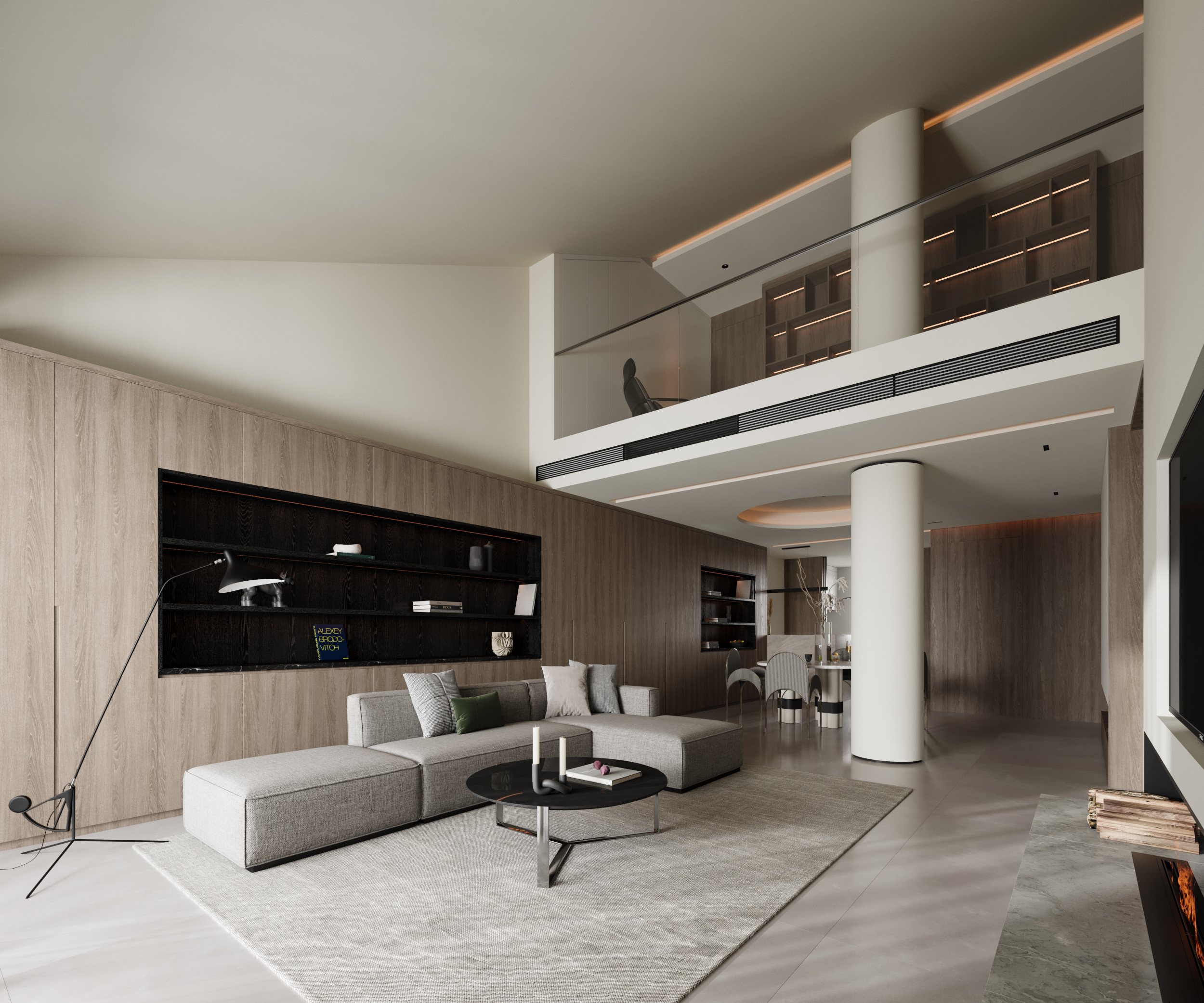 简约复式空间效果图-6