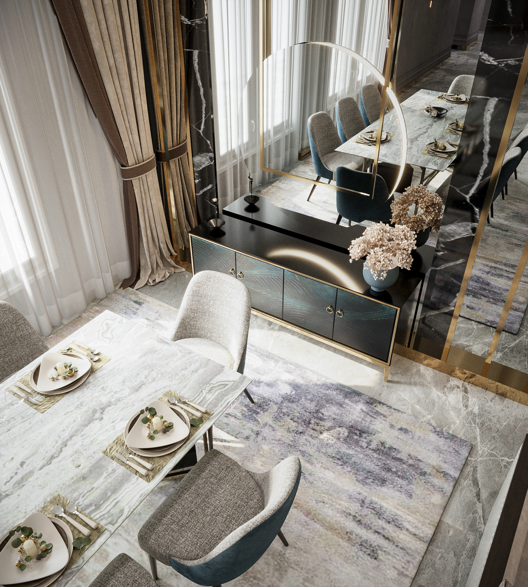 接待家庭客厅丨沙特阿拉伯丨Sara Lotfy-13