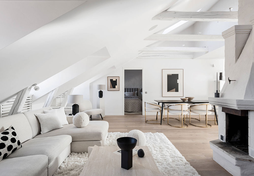 斯德哥尔摩白色豪华阁楼公寓-1