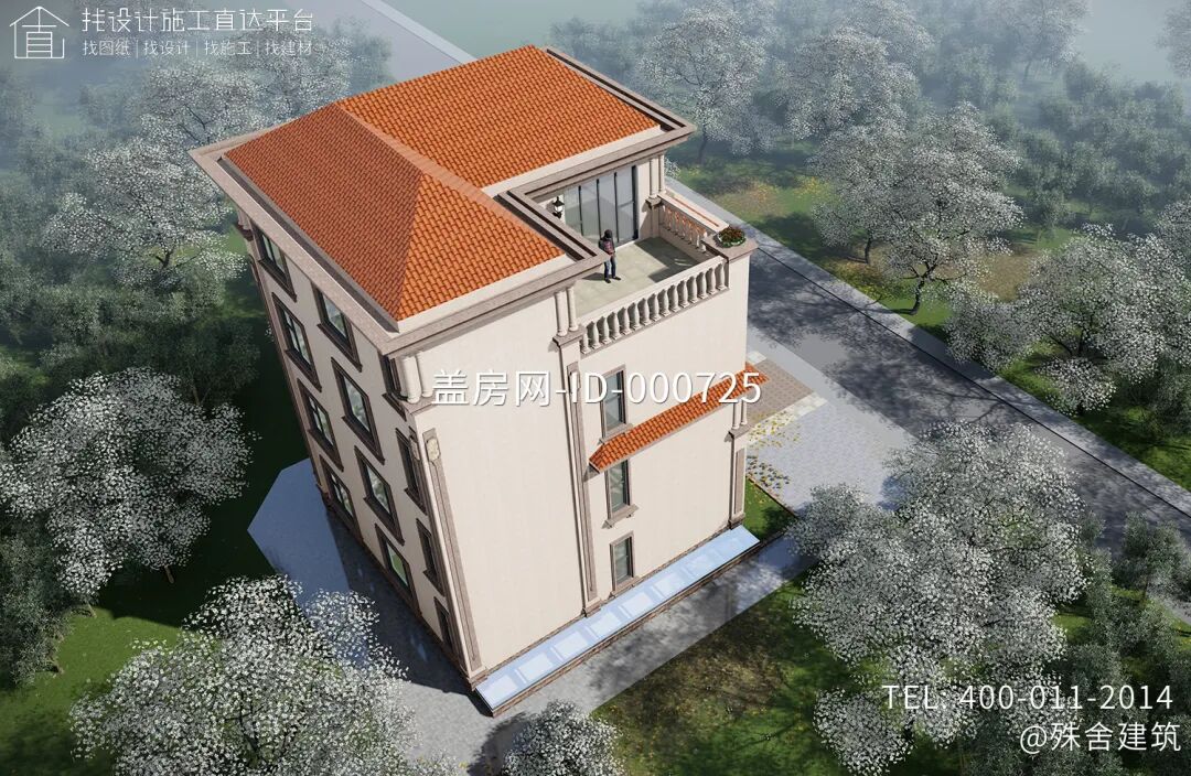 【设计师案例】土建参考造价92万，面宽9.6m×进深9.4m广东湛江四层欧式别墅-46