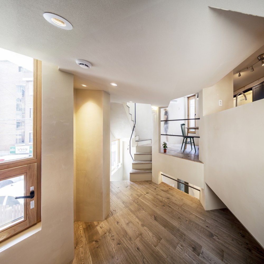 首尔“裂缝”之家 | 小地块中的大空间设计-40