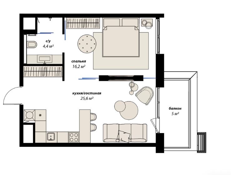 莫斯科公寓丨俄罗斯莫斯科丨Kristina Tulinova-7