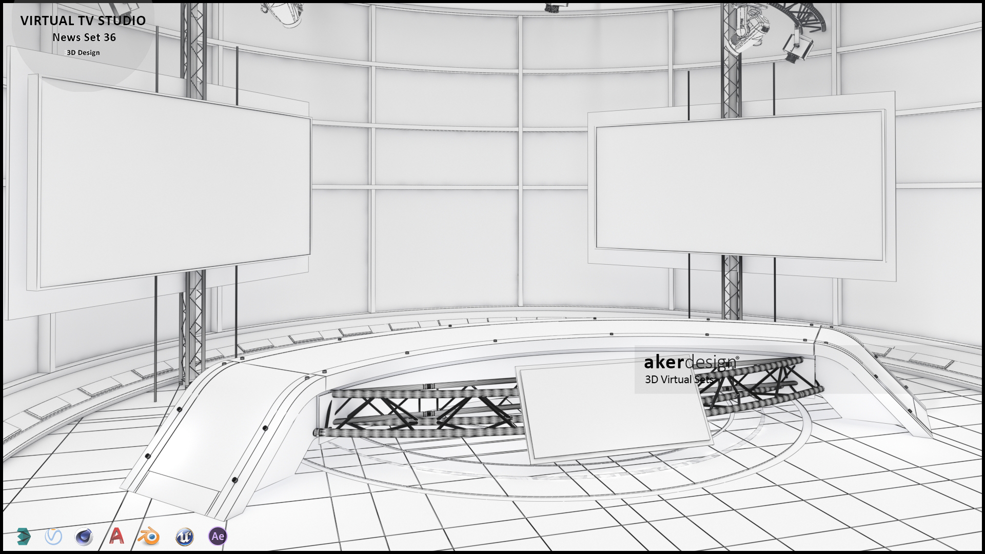 虚拟电视演播室新闻场景 36-3