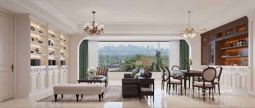 180㎡美式风叠墅设计，竟靠拱形门洞+跳色设计火出圈！-17